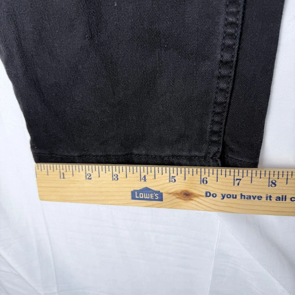Levis 505 Regular Fit Jeans Mens 34x34 Black Straight Leg Stretch Denim Grunge